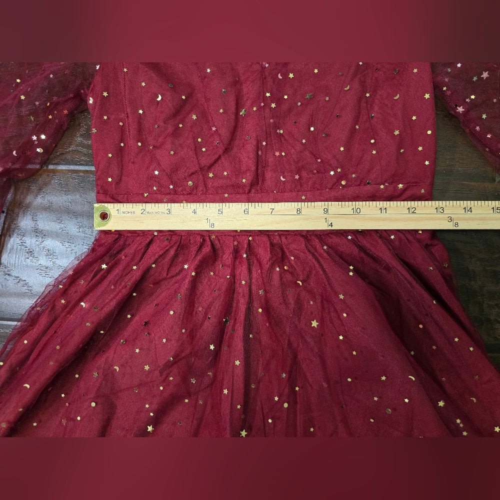 NWT JJs House Womens Sparkle Star Red Special Occasion Cocktail Dress Small - Picture 4 of 14